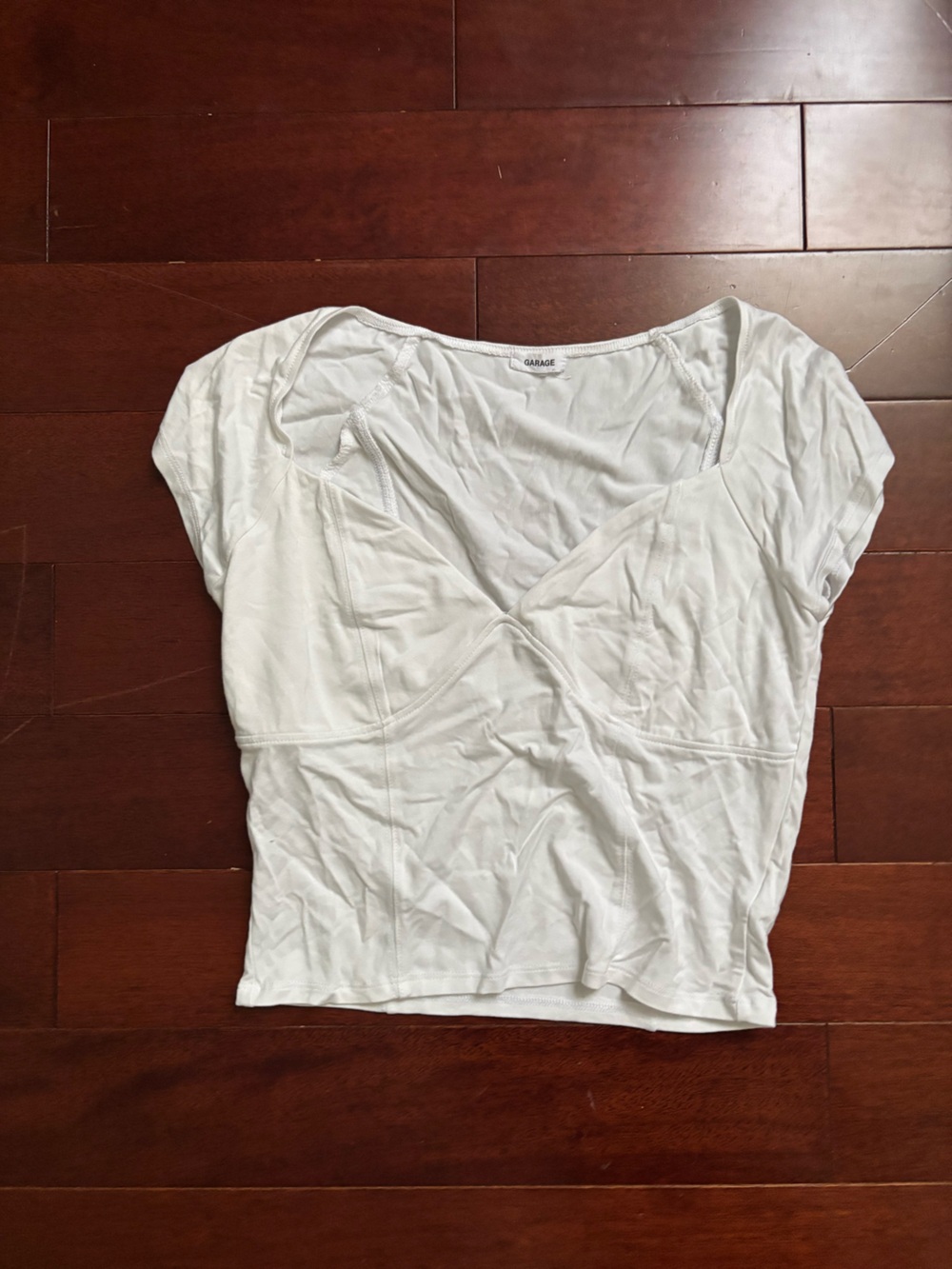 Garage Women’s White Short-Sleeve Crew Neck Tee